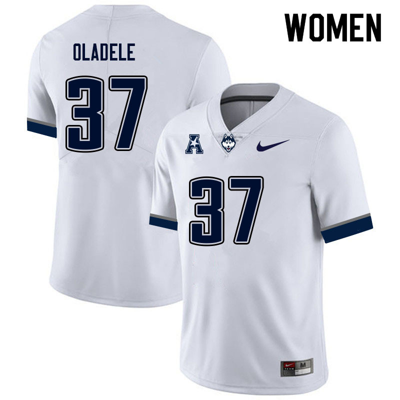 Women #37 Kayode Oladele Uconn Huskies College Football Jerseys Sale-White